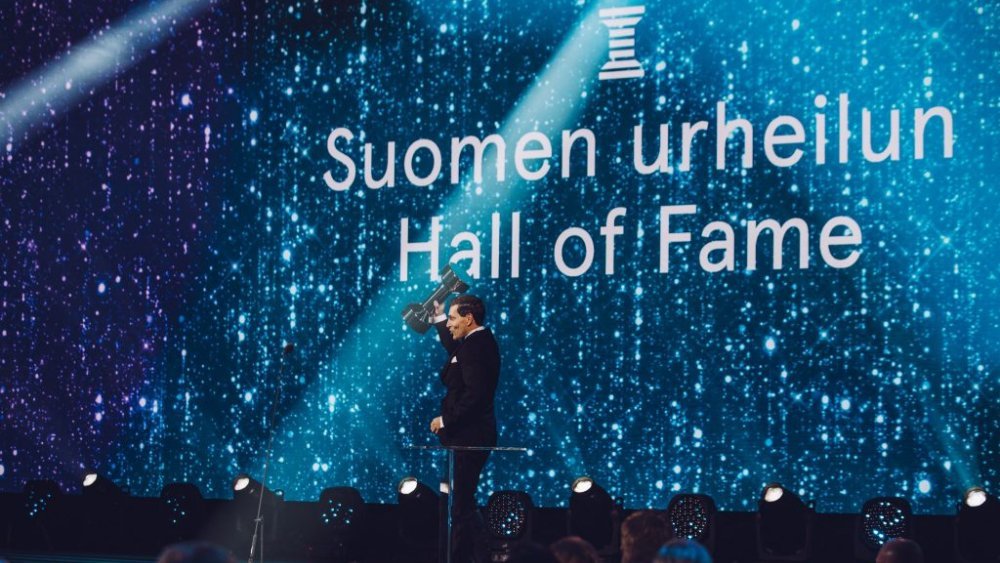 Jarkko Nieminen, Kyra Kyrklund, Marjo Matikainen-Kallström, Olli Mäki ja Sami Elopuro - Urheilugaala UG2023 - Suomen urheilun Hall of Fame voittaja